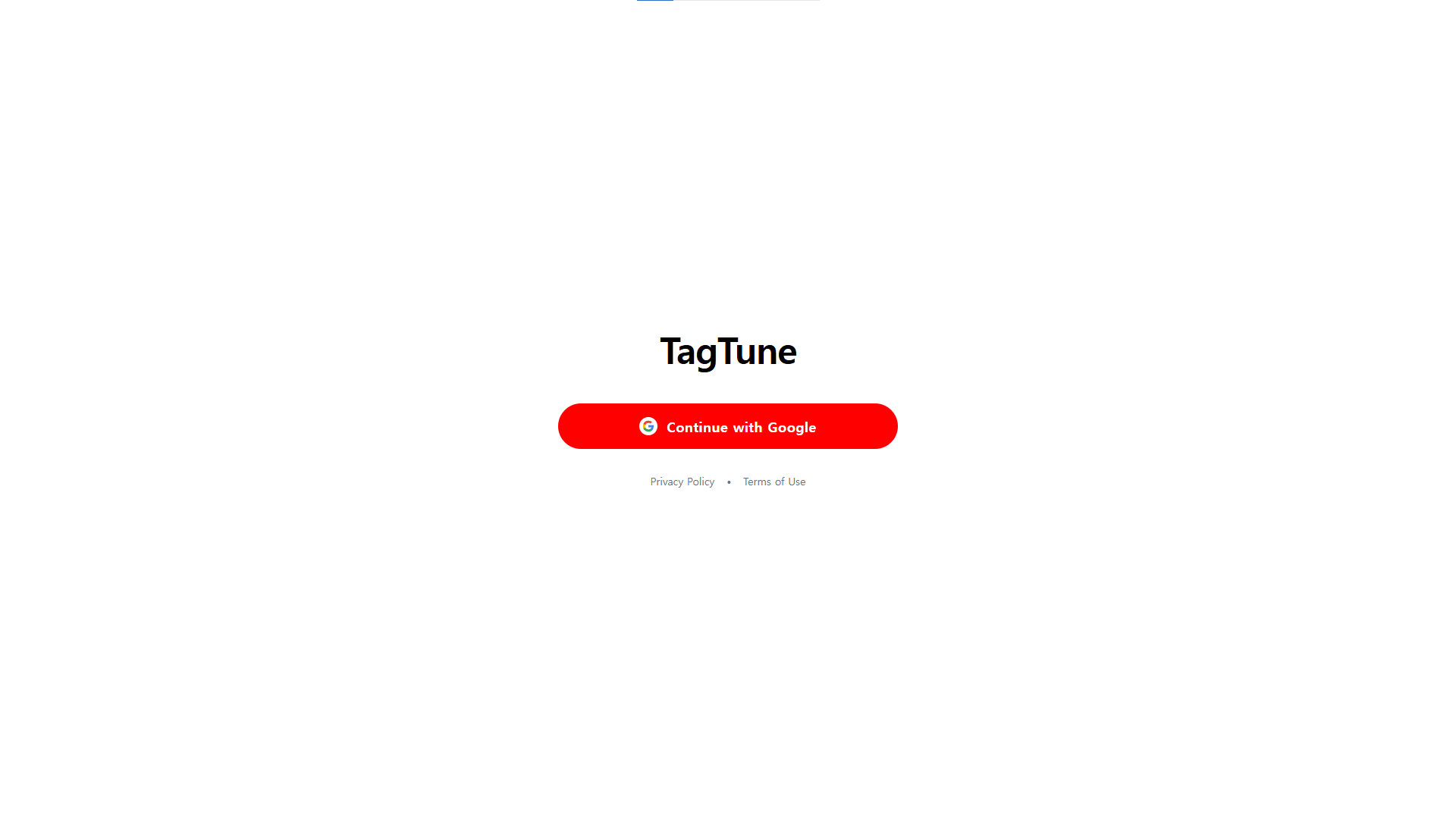 TagTune Login Page